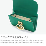 ツモリチサト 三つ折り財布 レディース 革 かわいい ブランド tsumori chisato CARRY 財布 黒 三つ折り レザー 本革 コンパクト 猫 小さめ 小銭入れ ネコおこし ミニ財布 57825