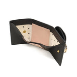 ツモリチサト 三つ折り財布 レディース 革 かわいい ブランド tsumori chisato CARRY 財布 黒 三つ折り レザー 本革 コンパクト 猫 小さめ 小銭入れ ネコおこし ミニ財布 57825