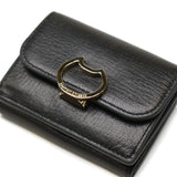 ツモリチサト 三つ折り財布 レディース 革 かわいい ブランド tsumori chisato CARRY 財布 黒 三つ折り レザー 本革 コンパクト 猫 小さめ 小銭入れ ネコおこし ミニ財布 57825