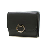 ツモリチサト 三つ折り財布 レディース 革 かわいい ブランド tsumori chisato CARRY 財布 黒 三つ折り レザー 本革 コンパクト 猫 小さめ 小銭入れ カード ネコおこし 折財布 57826