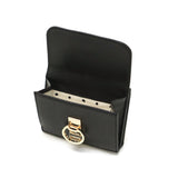 ツモリチサト 三つ折り財布 レディース 革 かわいい ブランド tsumori chisato CARRY 財布 黒 三つ折り レザー 本革 コンパクト 猫 小さめ 小銭入れ カード ネコおこし 折財布 57826