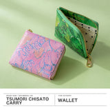 ツモリチサト 財布 レディース コンパクト tsumori chisato CARRY ブランド ミニ財布 本革 革 大人 薄い かわいい 小銭入れ カード 牛革 日本製 L字ファスナー 葉っぱ L字折財布 56000