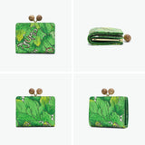 ツモリチサト 二つ折り財布 レディース ブランド tsumori chisato CARRY 財布 がま口 本革 革 大人 かわいい 二つ折 カード入れ 小銭入れ 牛革 葉っぱ がま口折財布 56001