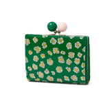 ツモリチサト 二つ折り財布 レディース ブランド tsumori chisato CARRY 財布 がま口 本革 革 大人 かわいい 二つ折 カード入れ 小銭入れ 牛革 日本製 エナメル グリッターフラワー ガマ札入れ 57854