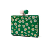 ツモリチサト 二つ折り財布 レディース ブランド tsumori chisato CARRY 財布 がま口 本革 革 大人 かわいい 二つ折 カード入れ 小銭入れ 牛革 日本製 エナメル グリッターフラワー ガマ札入れ 57854