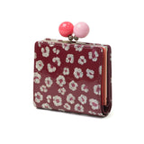 ツモリチサト 二つ折り財布 レディース ブランド tsumori chisato CARRY 財布 がま口 本革 革 大人 かわいい 二つ折 小銭入れ ミニ財布 牛革 日本製 エナメル グリッターフラワー がま口ミニ財布 57856
