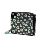ツモリチサト 二つ折り財布 レディース ブランド tsumori chisato CARRY 財布 本革 革 大人 かわいい 二つ折 小銭入れ コンパクト 牛革 日本製 ファスナー エナメル グリッターフラワー ラウンド折財布 57858
