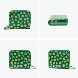 ツモリチサト 二つ折り財布 レディース ブランド tsumori chisato CARRY 財布 本革 革 大人 かわいい 二つ折 小銭入れ コンパクト 牛革 日本製 ファスナー エナメル グリッターフラワー ラウンド折財布 57858