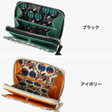 ツモリチサト 二つ折り財布 レディース ブランド tsumori chisato CARRY 財布 本革 レザー かわいい 折財布 小銭入れあり コンパクト 豚革 日本製 ファスナー 花柄 おしゃれ フランソワーズ ラウンド折財布 56010
