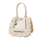 シアタープロダクツ トートバッグ レディース THEATRE PRODUCTS バッグ キャンバス 軽量 小さめ 通勤 ブランド A5 かわいい フリル デイリー お出かけ 帆布 コットン COTTON FRILL TOTE BAG-M CL250718