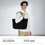 アンクール トートバッグ メンズ レディース ファスナー付き 大きめ A4 大容量 Un coeur トート バッグ TORO2 通勤 ビジネス ブランド ビジネスバッグ カジュアル 横 横型 布 ブラック 黒 撥水 TORO II K900141N