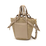 【正規品】 ヴィオラドーロ かごバッグ トートバッグ VIOLAd'ORO カゴ 小さめ コンパクト 軽量 ミニ バスケット ショルダー レディース かわいい おしゃれ 上品 MIRO レザーポケット2WAYミニトート V-8624