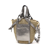 【正規品】 ヴィオラドーロ かごバッグ トートバッグ VIOLAd'ORO カゴ 小さめ コンパクト 軽量 ミニ バスケット ショルダー レディース かわいい おしゃれ 上品 MIRO レザーポケット2WAYミニトート V-8624