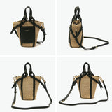 【正規品】 ヴィオラドーロ かごバッグ トートバッグ VIOLAd'ORO カゴ 小さめ コンパクト 軽量 ミニ バスケット ショルダー レディース かわいい おしゃれ 上品 MIRO レザーポケット2WAYミニトート V-8624