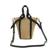 【正規品】 ヴィオラドーロ かごバッグ トートバッグ VIOLAd'ORO カゴ 小さめ コンパクト 軽量 ミニ バスケット ショルダー レディース かわいい おしゃれ 上品 MIRO レザーポケット2WAYミニトート V-8624