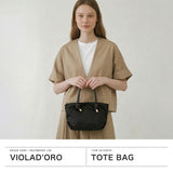 【正規品】 ヴィオラドーロ トートバッグ レディース ファスナー付き VIOLAd'ORO バッグ ビアンカ トート ブランド 撥水 軽量 ナイロン ショルダー XS 日本製 BIANCA ノットハンドルナイロントートXS サイズ V-2197