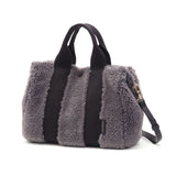 【正規品】 ヴィオラドーロ トートバッグ レディース VIOLAd'ORO バッグ 小さめ A5 ファー ボア ファーバッグ ブランド 斜めがけ 2WAY ミニトートバッグ コンパクト エコムートン 2WAYトート ELMO エルモ V-8548