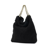 【正規品】 ヴィオラドーロ トートバッグ レディース VIOLAd'ORO バッグ 大きめ A4 ファー ボア ファーバッグ ブランド 大人 チェーン 秋 冬 肩掛け エコムートン チェーンショルダートート ELMO エルモ V-8651