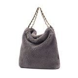 【正規品】 ヴィオラドーロ トートバッグ レディース VIOLAd'ORO バッグ 大きめ A4 ファー ボア ファーバッグ ブランド 大人 チェーン 秋 冬 肩掛け エコムートン チェーンショルダートート ELMO エルモ V-8680