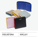 【正規品】 ヴィオラドーロ 二つ折り財布 レディース box型小銭入れ ブランド VIOLAd'ORO 財布 薄い 本革 レザー 牛革 スリム かわいい 小さめ 小さい コンパクト PORTA リザード型押しレザー 二つ折りL字型財布 V-5056
