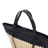 【正規品】 ヴィオラドーロ トートバッグ レディース VIOLAd'ORO ブランド 女性 おしゃれ ナチュラル トート バッグ 手持ち 肩がけ 軽量 A4 縦 本革 レザー かごバッグ SANDRO ラフィア レザーコンビトート V-8841