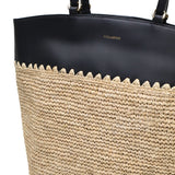 【正規品】 ヴィオラドーロ トートバッグ レディース VIOLAd'ORO ブランド 女性 おしゃれ ナチュラル トート バッグ 手持ち 肩がけ 軽量 A4 縦 本革 レザー かごバッグ SANDRO ラフィア レザーコンビトート V-8841