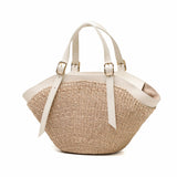 【正規品】 ヴィオラドーロ かごバッグ レディース トートバッグ VIOLAd'ORO ブランド 女性 おしゃれ 上品 ナチュラル 小さめ カゴバッグ ハンドバッグ 舟形 軽量 夏 春夏 天然素材 アバカ レザー 革 MIRO V-8844