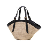 【正規品】 ヴィオラドーロ かごバッグ レディース トートバッグ VIOLAd'ORO ブランド 女性 おしゃれ 上品 ナチュラル 小さめ カゴバッグ ハンドバッグ 舟形 軽量 夏 春夏 天然素材 アバカ レザー 革 MIRO V-8844