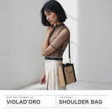 【正規品】 ヴィオラドーロ ショルダーバッグ レディース かごバッグ 小さめ ミニ VIOLAd'ORO かご バッグ ハンドバッグ リングハンドル 上品 きれいめ かわいい 斜めがけ レザー 春 夏 2WAY SANDRO V-8854