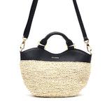 【正規品】 ヴィオラドーロ トートバッグ レディース VIOLAd'ORO トート かごバッグ 軽量 小さめ ショルダーバッグ ブランド 女性 おしゃれ 本革 レザー 2WAY SANDRO ラフィア レザーコンビトートSサイズ V-8888