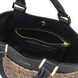 【正規品】 ヴィオラドーロ トートバッグ レディース VIOLAd'ORO トート かごバッグ 軽量 小さめ ショルダーバッグ ブランド 女性 おしゃれ 本革 レザー 2WAY SANDRO ラフィア レザーコンビトートSサイズ V-8888