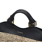 【正規品】 ヴィオラドーロ トートバッグ レディース VIOLAd'ORO トート かごバッグ 軽量 小さめ ショルダーバッグ ブランド 女性 おしゃれ 本革 レザー 2WAY SANDRO ラフィア レザーコンビトートSサイズ V-8888