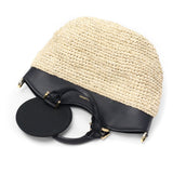 【正規品】 ヴィオラドーロ トートバッグ レディース VIOLAd'ORO トート かごバッグ 軽量 小さめ ショルダーバッグ ブランド 女性 おしゃれ 本革 レザー 2WAY SANDRO ラフィア レザーコンビトートSサイズ V-8888