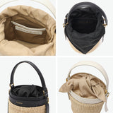 【正規品】 ヴィオラドーロ かごバッグ レディース VIOLAd'ORO トートバッグ ハンドバッグ 軽量 小さめ ブランド 女性 おしゃれ 本革 レザー バケツ型 内布付き MIRO アバカ製 レザーコンビ バケットバッグ V-8891