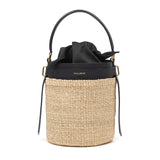 【正規品】 ヴィオラドーロ かごバッグ レディース VIOLAd'ORO トートバッグ ハンドバッグ 軽量 小さめ ブランド 女性 おしゃれ 本革 レザー バケツ型 内布付き MIRO アバカ製 レザーコンビ バケットバッグ V-8891