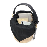 【正規品】 ヴィオラドーロ かごバッグ レディース VIOLAd'ORO トートバッグ ハンドバッグ 軽量 小さめ ブランド 女性 おしゃれ 本革 レザー バケツ型 内布付き MIRO アバカ製 レザーコンビ バケットバッグ V-8891