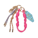 【正規品】 ヴィオラドーロ キーホルダー バッグチャーム おしゃれ ブランド VIOLAd'ORO ヴィオラ ドーロ レディース レザー チェーン カラビナ BIANCA ビアンカ アクリルxコード バッグチャーム V-5078