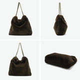 【正規品】 ヴィオラドーロ トートバッグ レディース ふわふわ バッグ 大きめ VIOLAd'ORO ブランド 大人 女性 おしゃれ トート ハンドル 大容量 A4 ELMO レッキスラビット調エコファー チェーントート V-8924