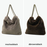 【正規品】 ヴィオラドーロ トートバッグ レディース ふわふわ バッグ 大きめ VIOLAd'ORO ブランド 大人 女性 おしゃれ トート ハンドル 大容量 A4 ELMO レッキスラビット調エコファー チェーントート V-8924