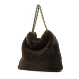 【正規品】 ヴィオラドーロ トートバッグ レディース ふわふわ バッグ 大きめ VIOLAd'ORO ブランド 大人 女性 おしゃれ トート ハンドル 大容量 A4 ELMO レッキスラビット調エコファー チェーントート V-8924