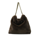 【正規品】 ヴィオラドーロ トートバッグ レディース ふわふわ バッグ 大きめ VIOLAd'ORO ブランド 大人 女性 おしゃれ トート ハンドル 大容量 A4 ELMO レッキスラビット調エコファー チェーントート V-8924