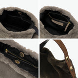 【正規品】 ヴィオラドーロ トートバッグ レディース 小さめ VIOLAd'ORO ファー バッグ 軽量 肩掛け ファートートバッグ トート 秋 冬 横型 スエード ELMO レッキスラビットエコファーワンショルダーバッグ V-8964