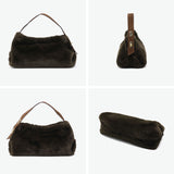 【正規品】 ヴィオラドーロ トートバッグ レディース 小さめ VIOLAd'ORO ファー バッグ 軽量 肩掛け ファートートバッグ トート 秋 冬 横型 スエード ELMO レッキスラビットエコファーワンショルダーバッグ V-8964