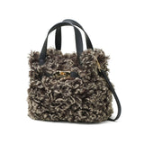 【正規品】 ヴィオラドーロ トートバッグ レディース 小さめ VIOLAd'ORO ファー バッグ 軽量 ブランド ミニ かわいい エコファー チキャンラム ショルダー 斜めがけ カジュアル おしゃれ 秋冬 2WAY ELMO V-8975