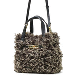 【正規品】 ヴィオラドーロ トートバッグ レディース 小さめ VIOLAd'ORO ファー バッグ 軽量 ブランド ミニ かわいい エコファー チキャンラム ショルダー 斜めがけ カジュアル おしゃれ 秋冬 2WAY ELMO V-8975