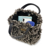 【正規品】 ヴィオラドーロ トートバッグ レディース 小さめ VIOLAd'ORO ファー バッグ 軽量 ブランド ミニ かわいい エコファー チキャンラム ショルダー 斜めがけ カジュアル おしゃれ 秋冬 2WAY ELMO V-8975