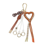 【正規品】 ヴィオラドーロ キーホルダー ブランド 大人 おしゃれ アクセサリー VIOLAd'ORO バッグ チャーム カラビナ レザー 革 かわいい パーツ レディース BIANCA パラコードハート バッグチャーム V-5082