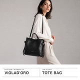 【正規品】 ヴィオラドーロ トートバッグ レディース ショルダー 小さめ VIOLAd'ORO バッグ 軽量 軽い ブランド 2WAY ショルダー付き 肩掛け 斜めがけ 革 レザー A5 MIRO スタッズ レザートートバッグ V-9045
