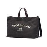 【正規品】 ヴィオラドーロ トートバッグ レディース VIOLAd'ORO ブランド 手持ち 肩かけ 斜めがけ おしゃれ 自立 帆布 大容量 ロゴ ショルダー 2WAY B4 BIANCA ストーンウォッシュキャンバストートバッグ V-2316