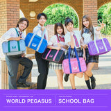 【正規取扱店】 ワールドペガサス スクールバッグ ナイロン 高校生 中学生 女子 ワッペ サブバッグ WORLD PEGASUS スクバ バッグ カラー カラバ 女子高生 高校 中学 軽量 軽い 通学 A4 19L ボストンバッグ WP002